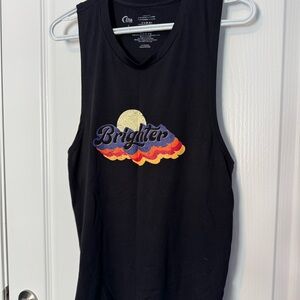 ZYIA Black Muscle Tee with Vibrant Graphic